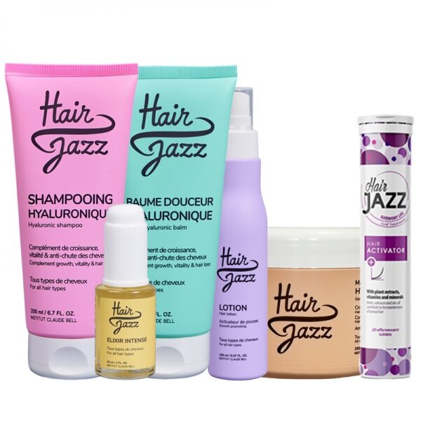HAIR JAZZ Shampooing, lotion, élixir, baume hyaluronique, masque et 2x